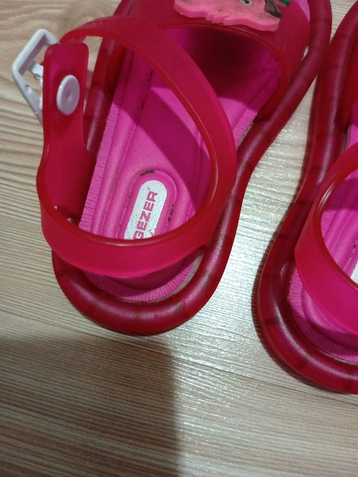 Kız Çocuk Pembe Baskılı Tokalı Terlik - Görsel 3