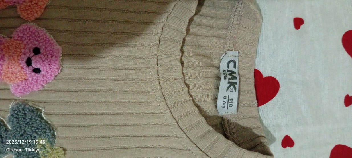 Kız Çocuk Bej Nakışlı Takım - Görsel 3