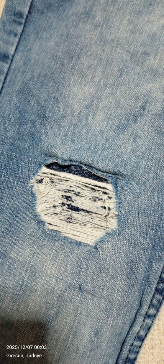 Gevşek Kesim Mavi Çocuk Kot Pantolon - Görsel 2