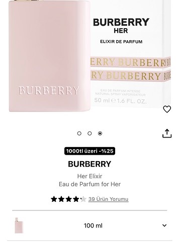 Burberry Her Elixir Kadın Parfümü 100ml - Ana görsel