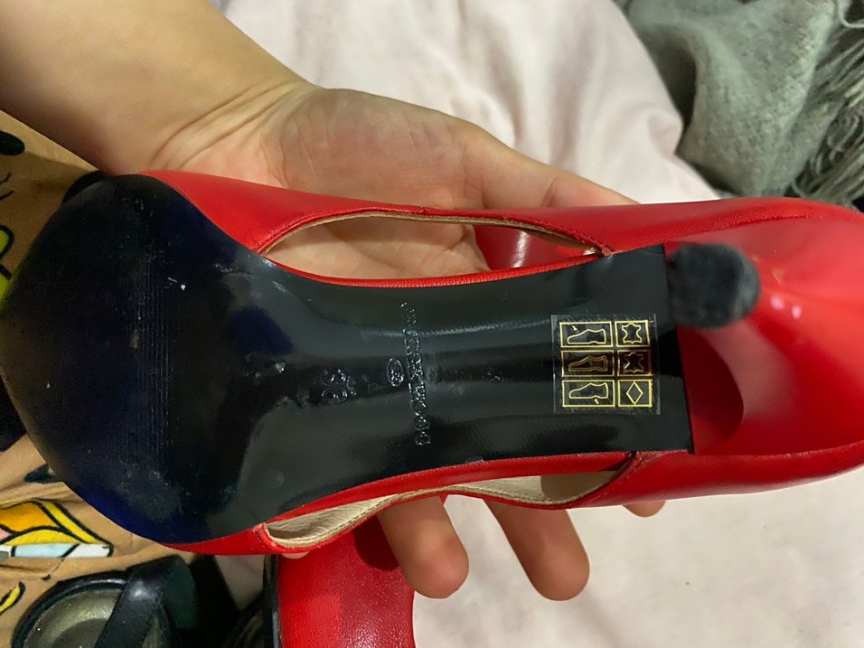 Kırmızı Deri Stiletto Topuklu Kadın Ayakkabı Geogre hogg - Görsel 4