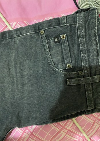 Düğmeli Gri  Denim Pantolon - Görsel 6