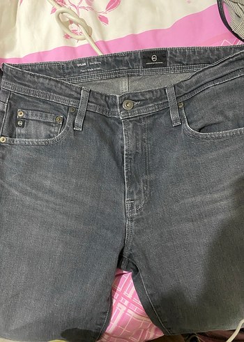 Düğmeli Gri  Denim Pantolon - Görsel 4