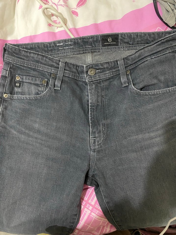 Düğmeli Gri  Denim Pantolon - Görsel 4