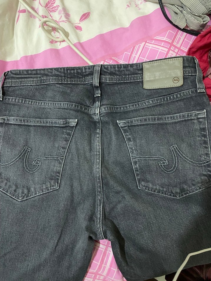 Düğmeli Gri  Denim Pantolon - Görsel 3