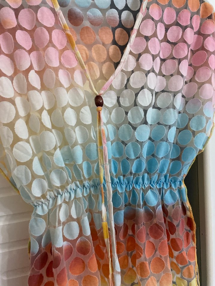 Renkli Bağlamalı Bohem Midi Pareo Plaj kıyafeti - Görsel 5