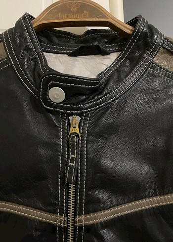 Siyah Deri Biker Ceket Motorcu ceketi - Görsel 12