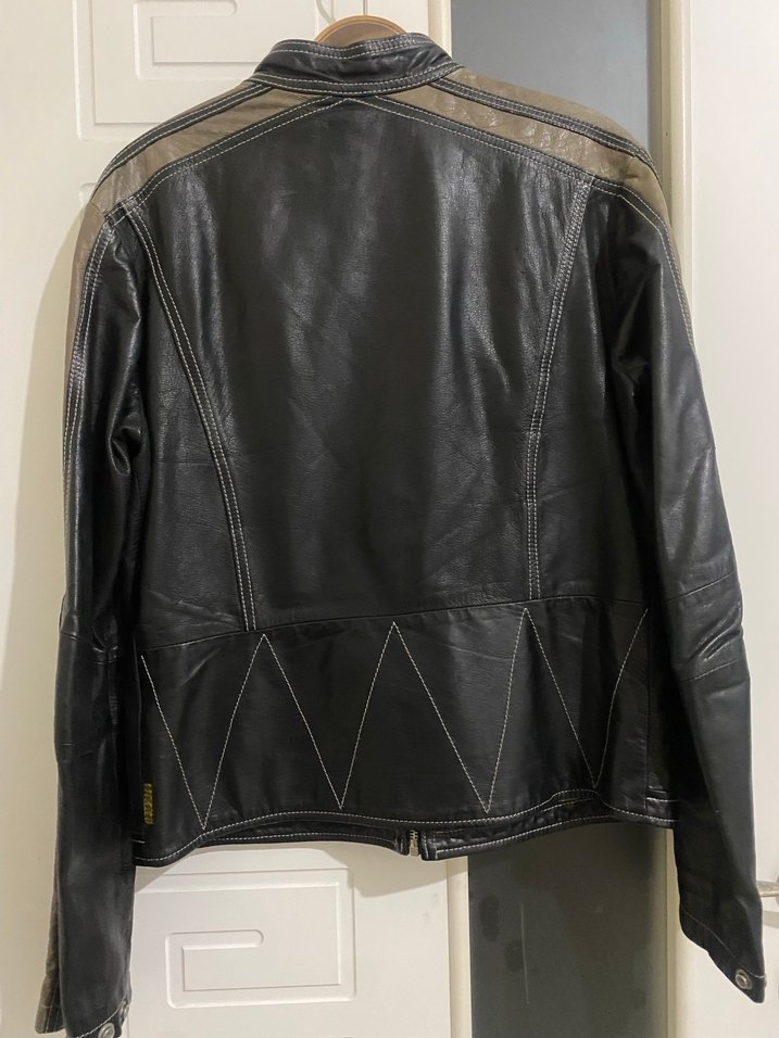 Siyah Deri Biker Ceket Motorcu ceketi - Görsel 5