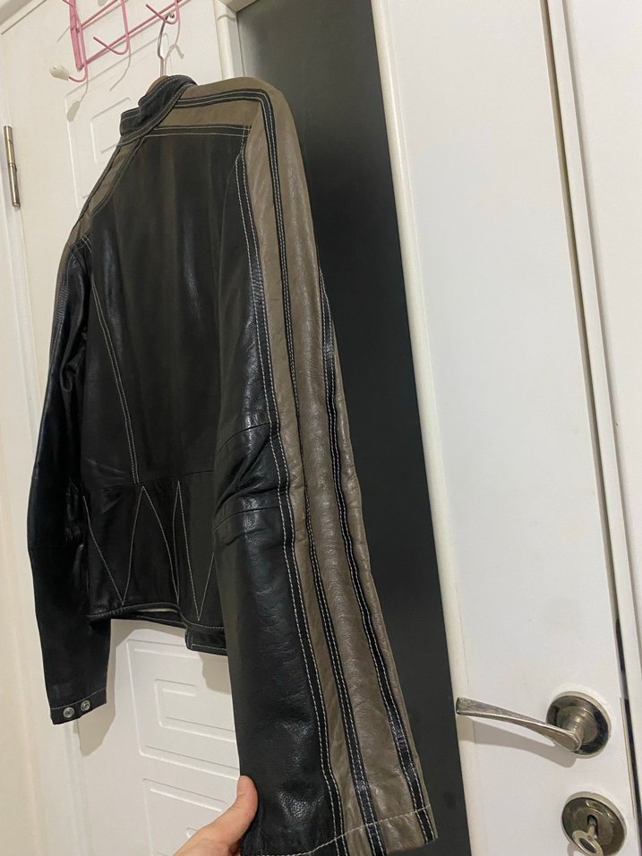 Siyah Deri Biker Ceket Motorcu ceketi - Görsel 4