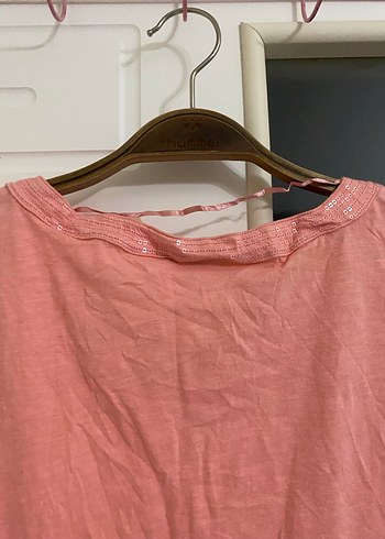 Pembe V Yakalı Kolsuz Keten Kadın Bluz - Görsel 5