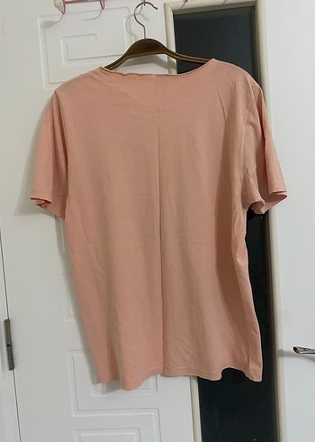 Pembe Baskılı Kadın Kısa Kollu Tişört - Görsel 4