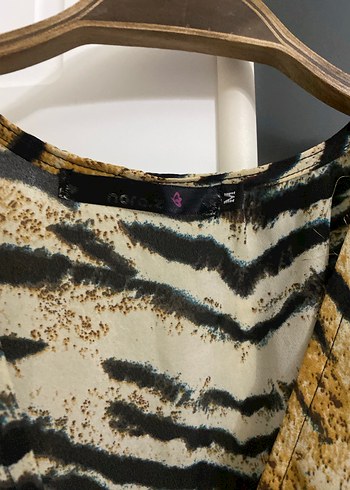Kahverengi Zebra Desenli Kadın Tulum - Görsel 7