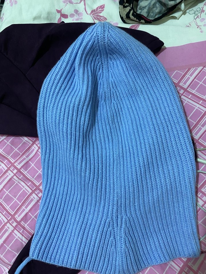 Mavi Örgü Kadın Bere - Görsel 2