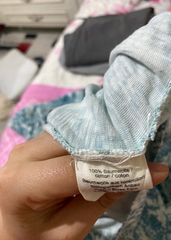 Mavi Batik Desenli Hamile Midi Tunik - Görsel 6