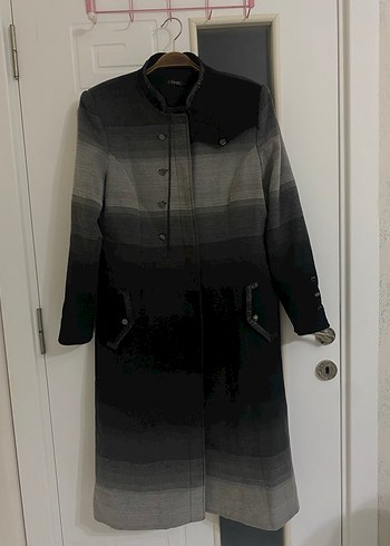 Düğmeli Gri Siyah Degrade Kaban Zühre - Görsel 3