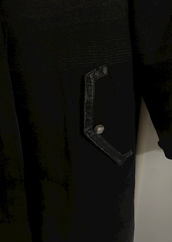 Düğmeli Gri Siyah Degrade Kaban Zühre - Görsel 7