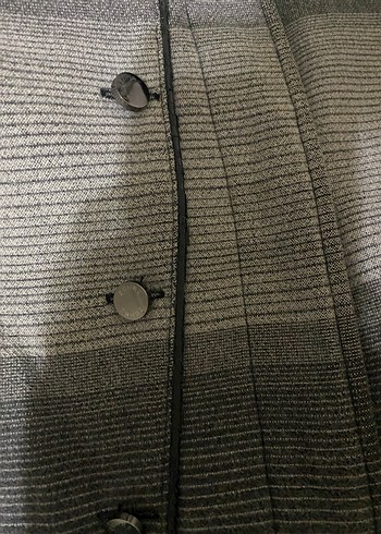 Düğmeli Gri Siyah Degrade Kaban Zühre - Görsel 11