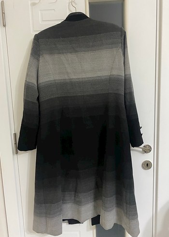 Düğmeli Gri Siyah Degrade Kaban Zühre - Görsel 8