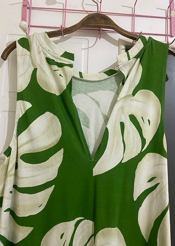 Yeşil Desenli Bohem Kadın Tulum - Görsel 7