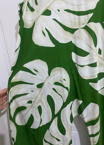 Yeşil Desenli Bohem Kadın Tulum - Görsel 5