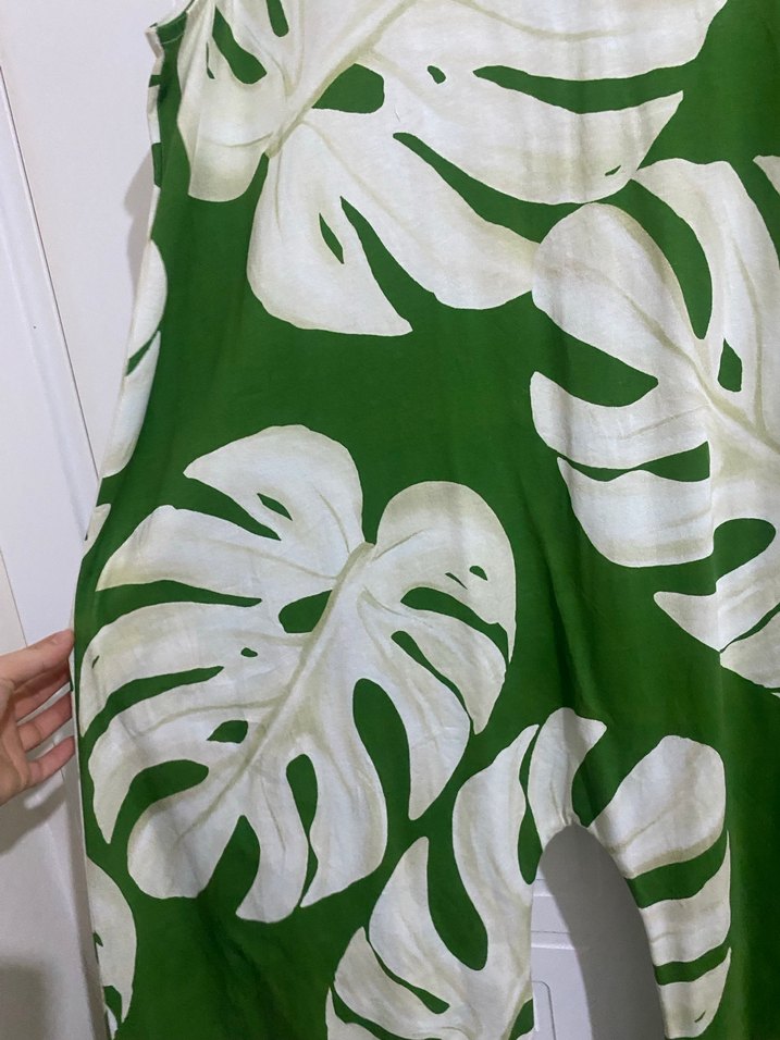 Yeşil Desenli Bohem Kadın Tulum - Görsel 5