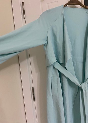 Mavi Keten Uzun  Kabanı - Görsel 5