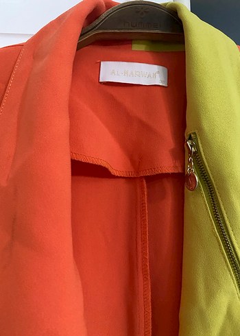 Renkli Drapeli Uzun Kadın Trençkot - Görsel 4