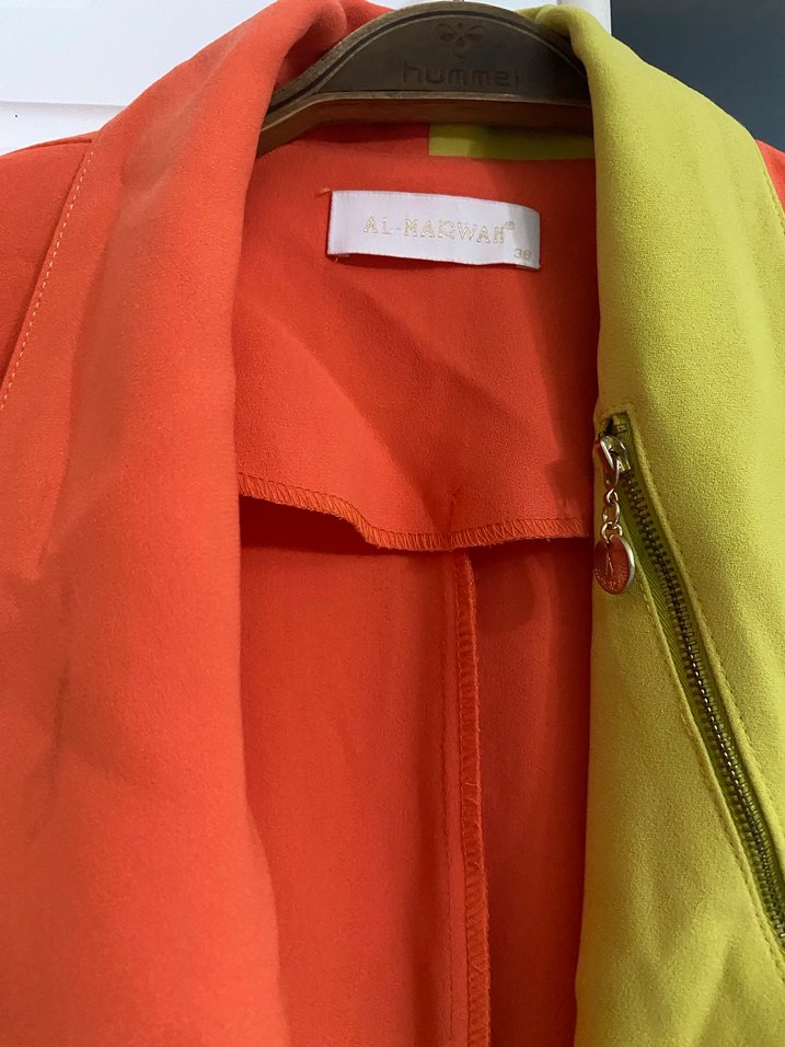 Renkli Drapeli Uzun Kadın Trençkot - Görsel 4