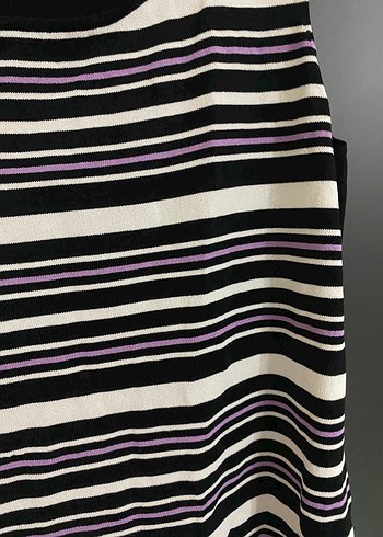 Kadın Mor Çizgili Kolsuz Bluz - Görsel 4