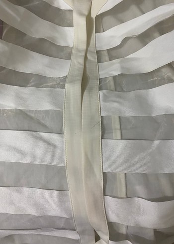 Beyaz Uzun Pilili Kolsuz Kadın Yelek - Görsel 5