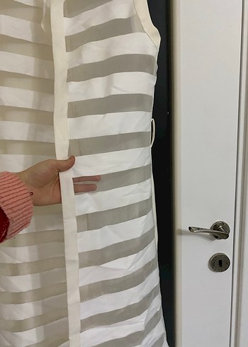 Beyaz Uzun Pilili Kolsuz Kadın Yelek - Görsel 2