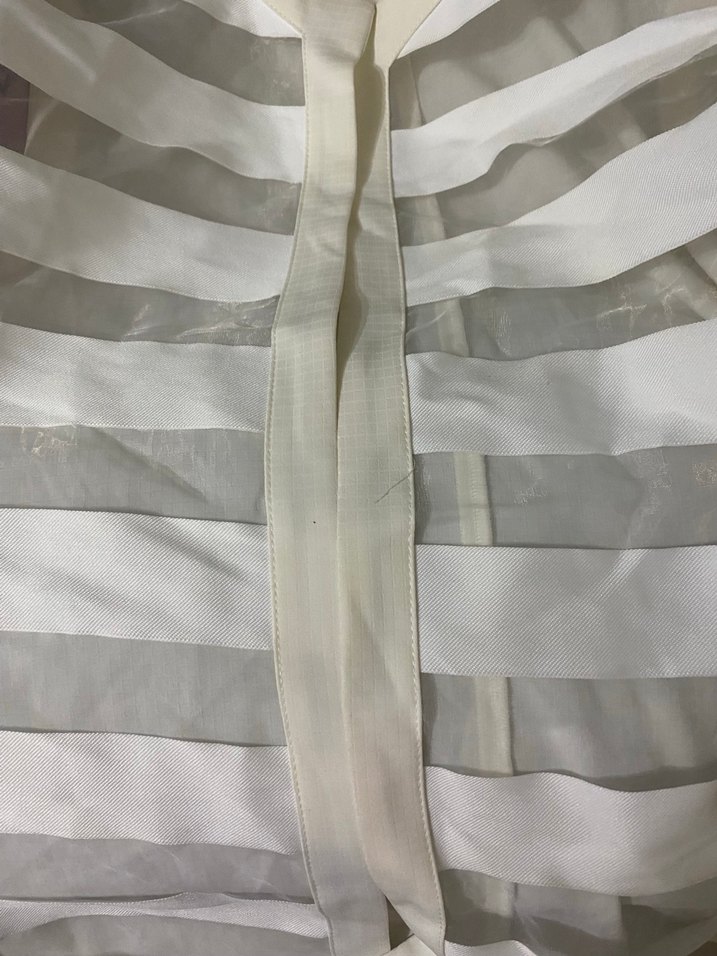 Beyaz Uzun Pilili Kolsuz Kadın Yelek - Görsel 5