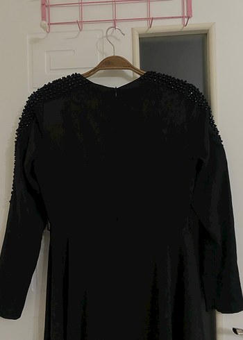 Siyah Uzun Kollu Salaş Siyah Elbise - Görsel 7