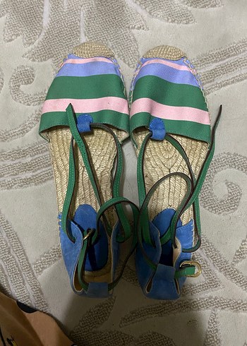 Kadın Çok Renkli BağcıklıSandalet - Görsel 9