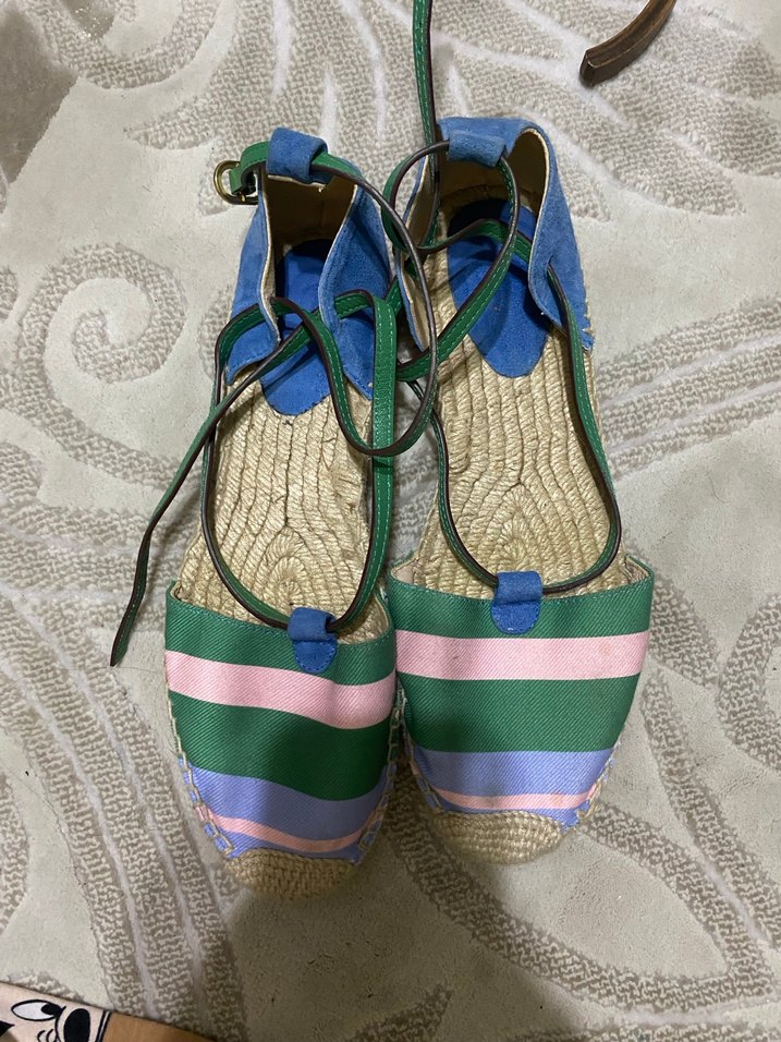 Kadın Çok Renkli BağcıklıSandalet - Görsel 2