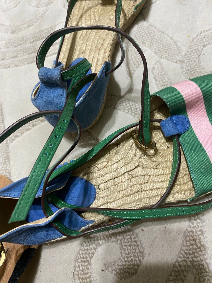 Kadın Çok Renkli BağcıklıSandalet - Görsel 4