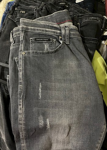Gri Erkek Denim Regular Fit Kot Pantolon Philipp Plein - Görsel 4