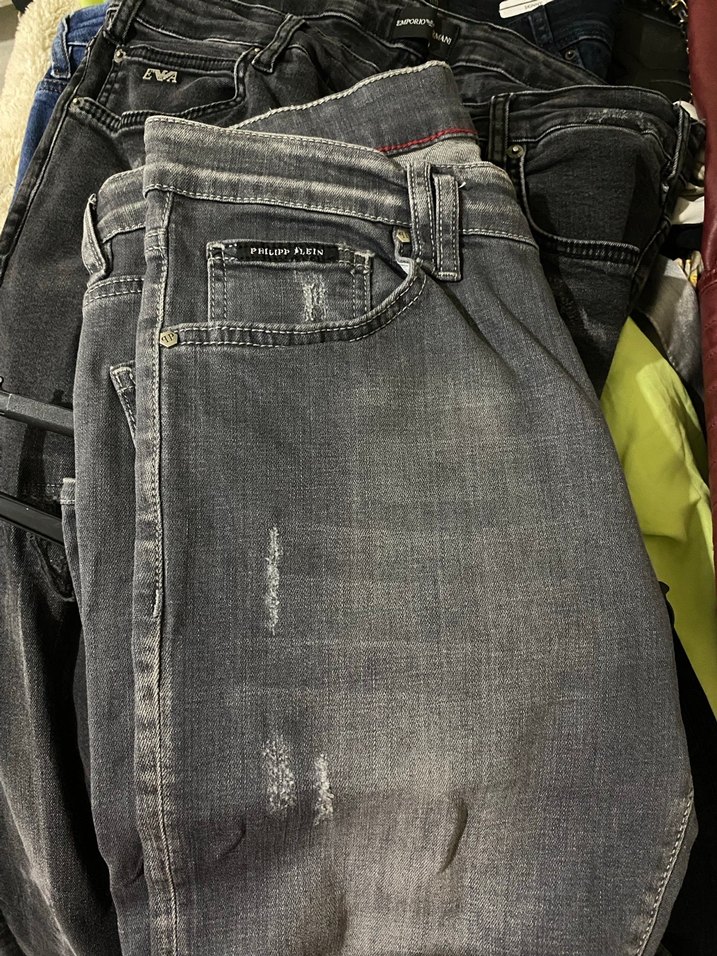 Gri Erkek Denim Regular Fit Kot Pantolon Philipp Plein - Görsel 4
