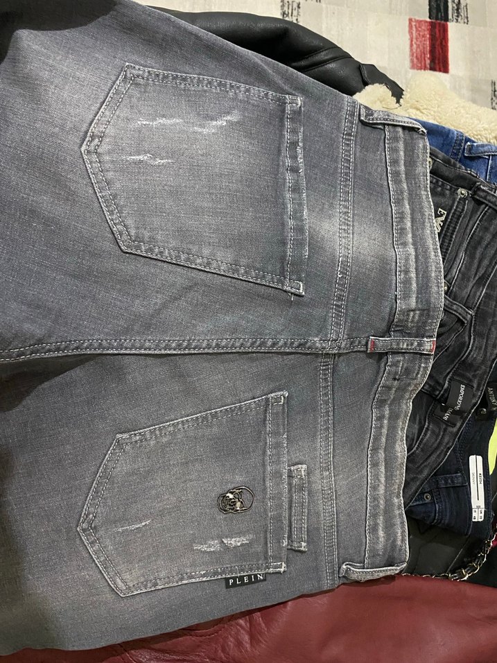 Gri Erkek Denim Regular Fit Kot Pantolon Philipp Plein - Görsel 5