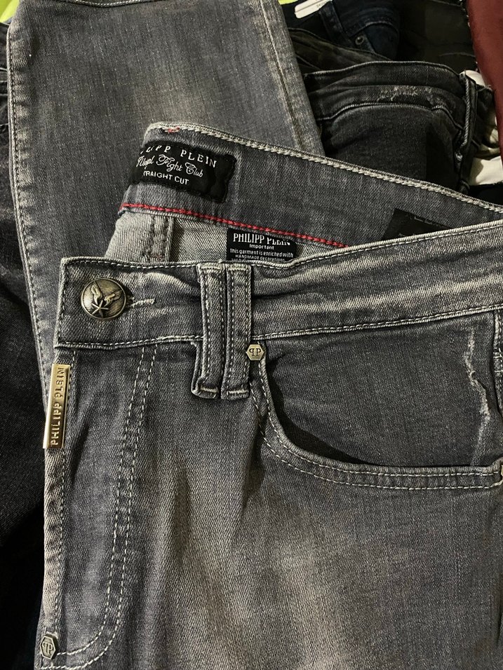 Gri Erkek Denim Regular Fit Kot Pantolon Philipp Plein - Görsel 3