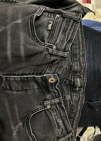 Gri Siyah Erkek Salaş Kot Pantolon Emporio Armani - Görsel 7