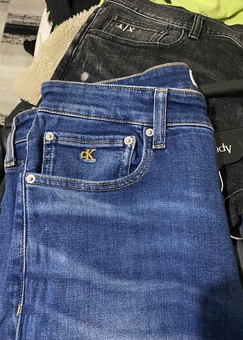 Lacivert Bol Kesim Denim Pantolon Calvin Clein - Görsel 4