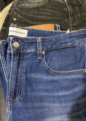 Lacivert Bol Kesim Denim Pantolon Calvin Clein - Görsel 3