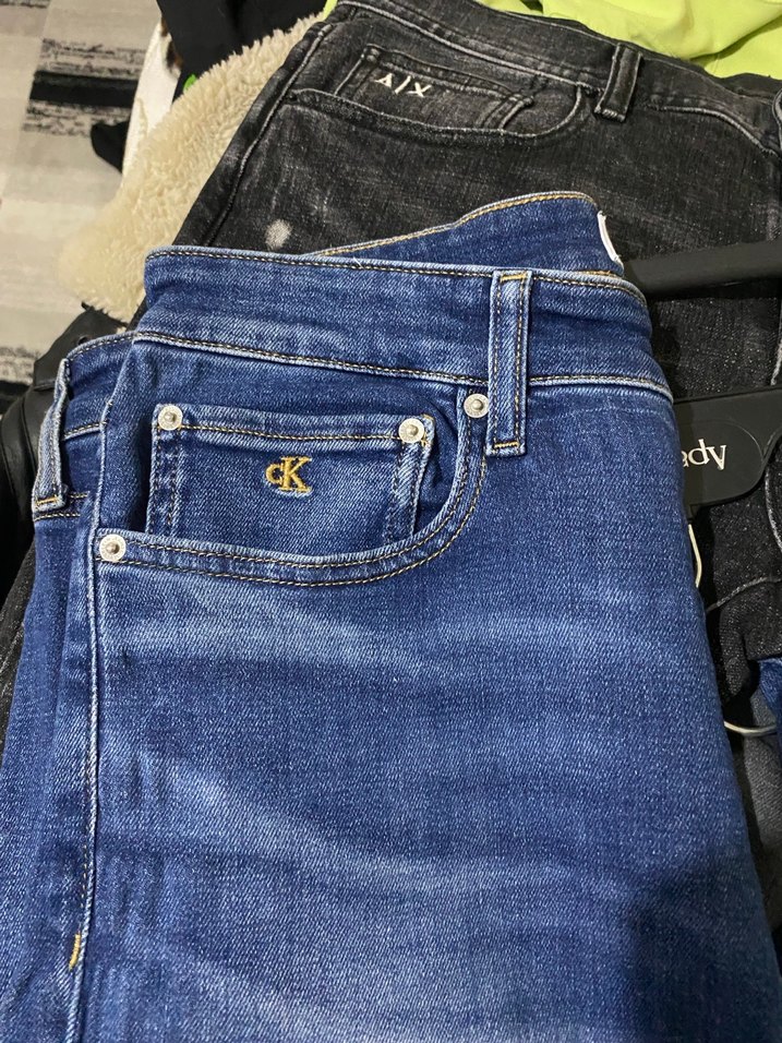 Lacivert Bol Kesim Denim Pantolon Calvin Clein - Görsel 4