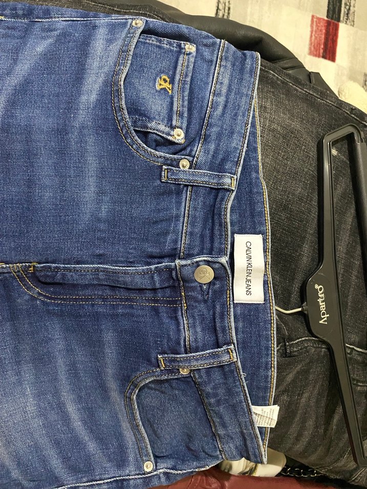 Lacivert Bol Kesim Denim Pantolon Calvin Clein - Görsel 5