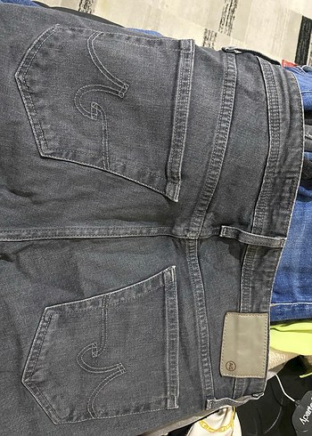 Gri Loose Fit Erkek Kot Pantolon adriano goldschmied pantolon - Görsel 6