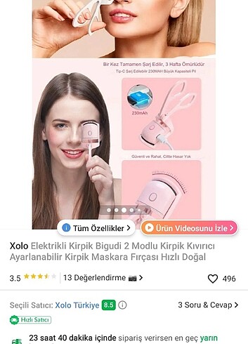 Isıtıcılı kirpik kıvırma maşası - Görsel 5
