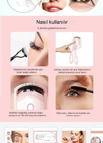 Isıtıcılı kirpik kıvırma maşası - Görsel 6
