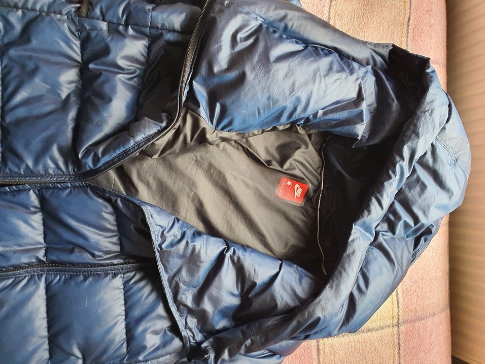 Nike Erkek Lacivert Kapüşonlu Kaz tüyü Uzun Mont - Görsel 3