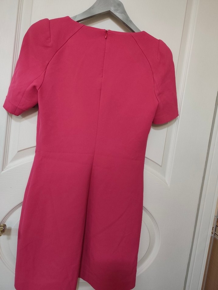 Zara Pembe Kısa Kollu Midi Elbise - Görsel 2